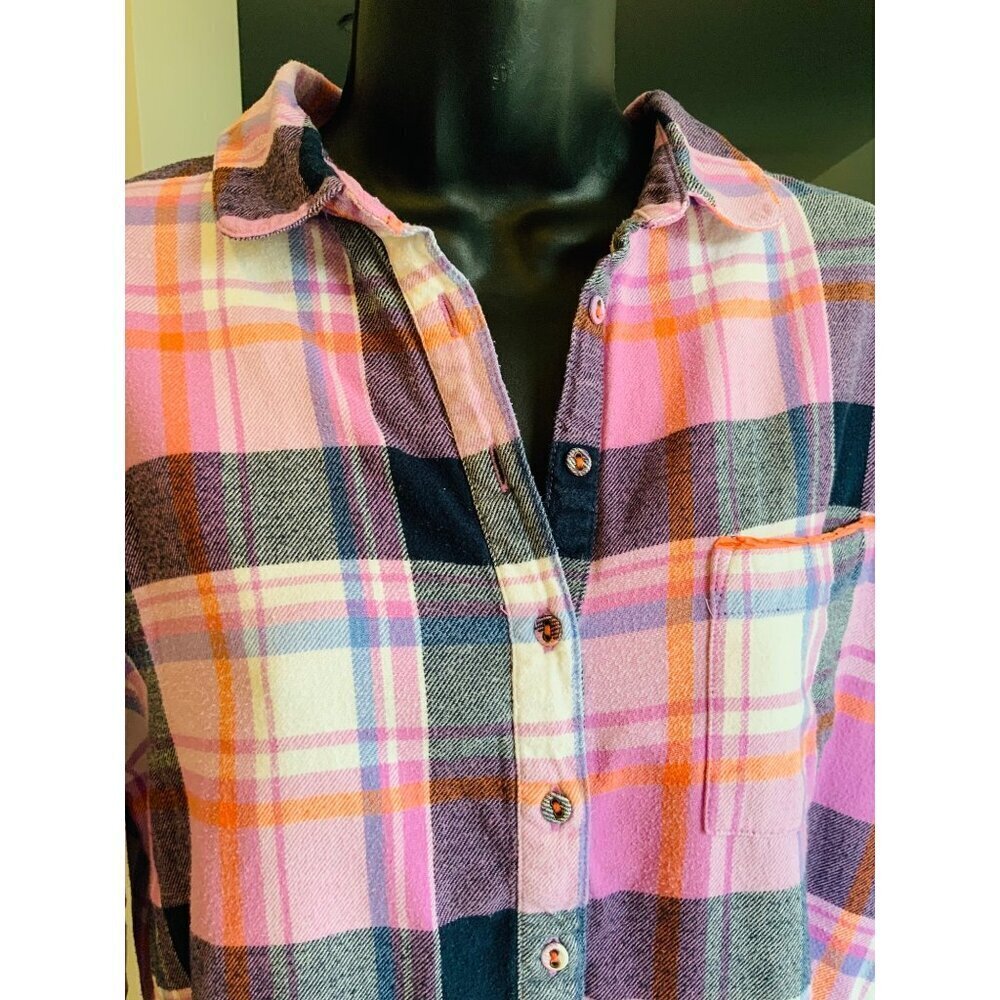 Night owl shirt /lounger long flannel cotton 38 chest 42 hip long sleeves